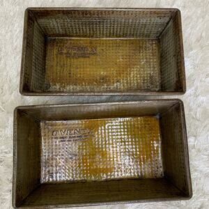 2 Ovenex Starburst No 47 Bakeware Metal Tin Baking Loaf Pans USA